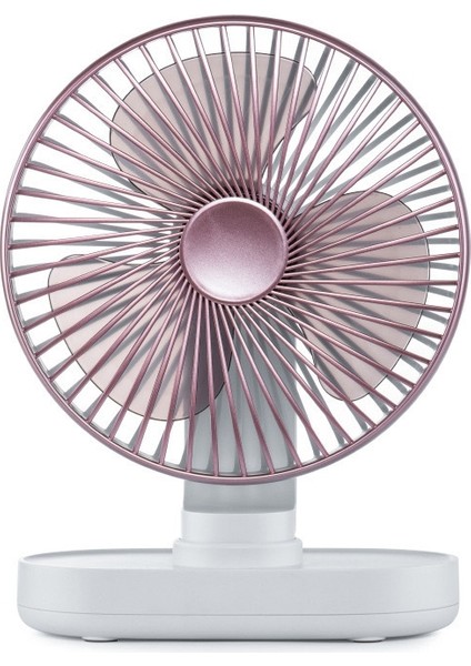 D77 Masaüstü Otomatik Sarılma Hhead Fan Sessiz Taşınabilir Ev Ofis Yurt USB Fan (Gül Pembe) (Yurt Dışından)