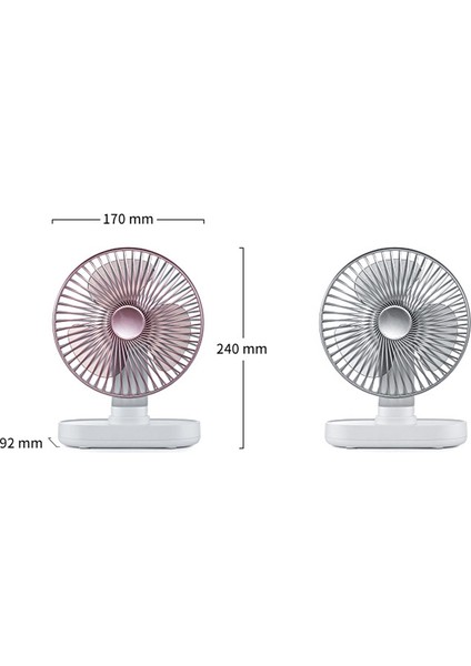 D77 Masaüstü Otomatik Sarılma Hhead Fan Sessiz Taşınabilir Ev Ofis Yurt USB Fan (Gül Pembe) (Yurt Dışından)