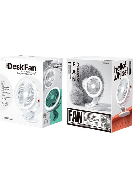WT-F18 Masaüstü Taşınabilir Klip Fan Ring Light (Beyaz) (Yurt Dışından) modelleri