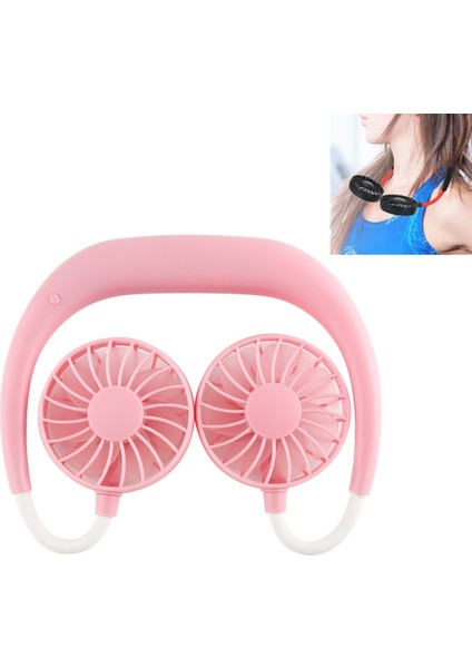 Çok Fonksiyonlu Taşınabilir Ayarlanabilir Giyilebilir Spor Fan (Coral Red) (Yurt Dışından)