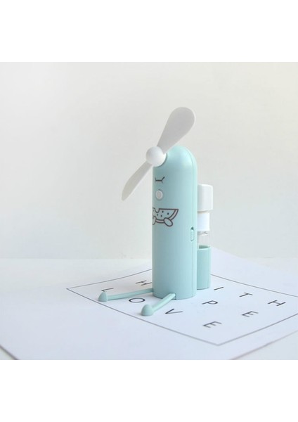 Yaratıcı Cep Telefonu Braketi Karikatür Sprey Mini Fan Taşınabilir USB Fan (Pembe)(Yurt Dışından)