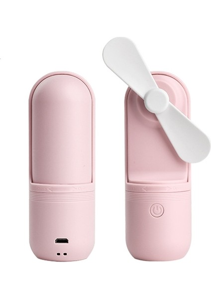USB Şarj El Tipi Mini Katlanır Fan Masaüstü Fan (Pembe) (Yurt Dışından)