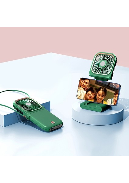 F30 Elektrapan Elde Taşınma Fan Taşınabilir Masaüstü Katlanır Sessiz USB Asma Boyun Fan, Yükseltilmiş Versiyon (Yeşil) (Yurt Dışından)