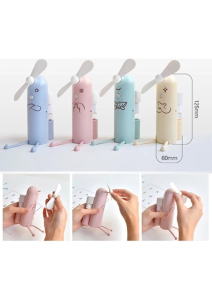 Yaratıcı Cep Telefonu Braketi Karikatür Sprey Mini Fan Taşınabilir USB Fan (Pembe) (Yurt Dışından) modelleri