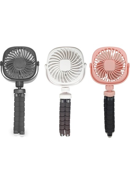 Ahtapot Arabası Deformasyonu Fan Masaüstü Taşınabilir El Tipi USB Küçük Fan, Renk: 2200MAH Pembe (Yurt Dışından)