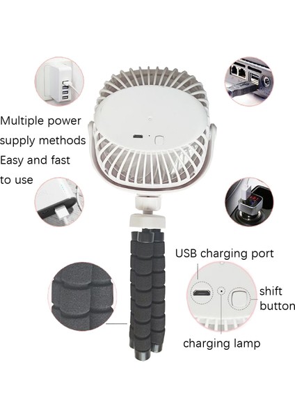 Ahtapot Arabası Deformasyonu Fan Masaüstü Taşınabilir El Tipi USB Küçük Fan, Renk: 2200MAH Pembe (Yurt Dışından)