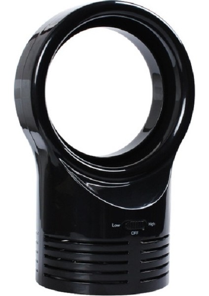 Bladeless Mini Fan Yuvarlak Masaüstü Yapraksız Fan Hava Soğutma Fanı Hava Soğutucu, Stil: Ab Fiş (Siyah) (Yurt Dışından)