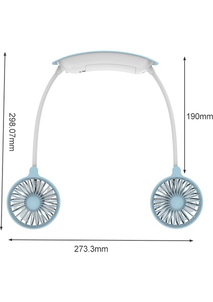 F6 Açık Mini Asma Boyun Fan USB Şarj Tembel Küçük Fan (Mavi) (Yurt Dışından)