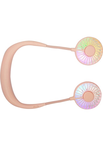 Yaratıcı Mini Asılı Boyun Tipi Fan Açık LED Fan (Pembe) (Yurt Dışından)