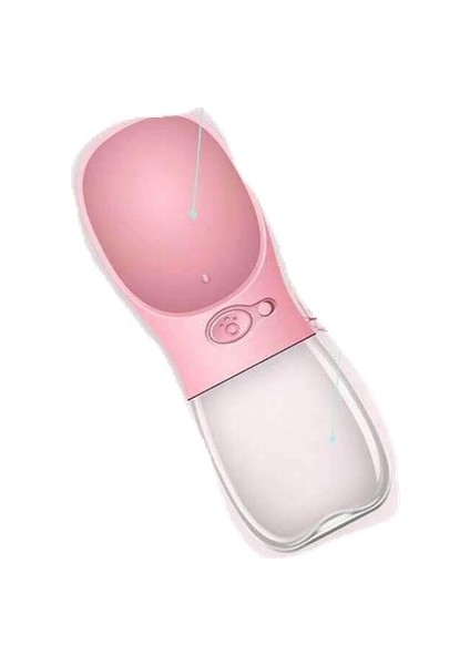 Açık Seyahat Taşınabilir Evcil Hayvan Içme Su Kupası Su Besleyici, Kapasite: 350ML (Pembe) (Yurt Dışından)