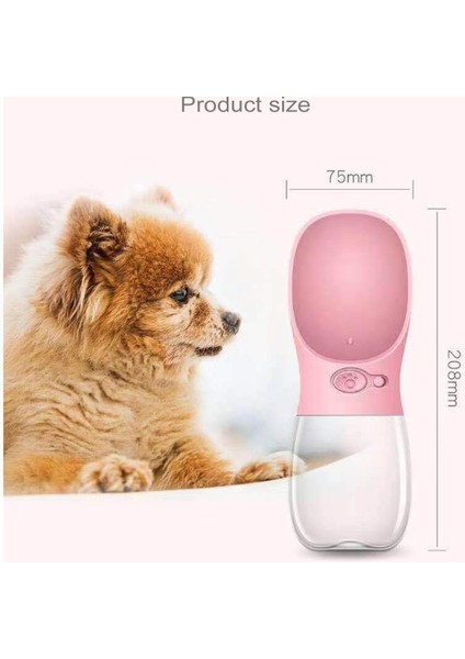 Açık Seyahat Taşınabilir Evcil Hayvan Içme Su Kupası Su Besleyici, Kapasite: 350ML (Pembe) (Yurt Dışından) fırsatları