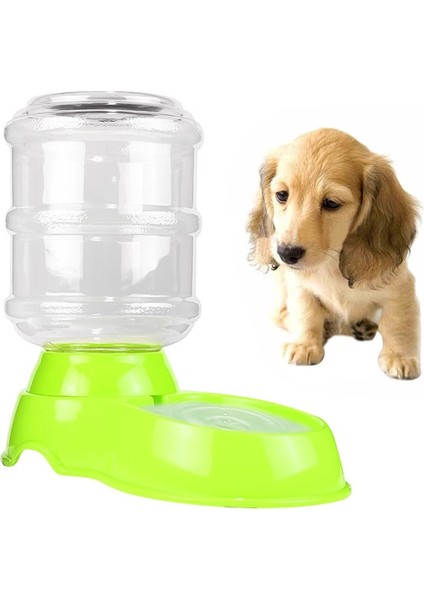 3.5l Pet Yerçekimi Waterer Köpekleri Kediler Plastik Kendinden Dispensing Gravity Pet Besleyici (Yeşil) Yeşil (Yurt Dışından)