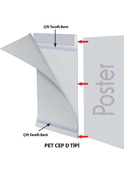 Pet Cep D Tipi Broşürlük - Menü & Belge Tutucu