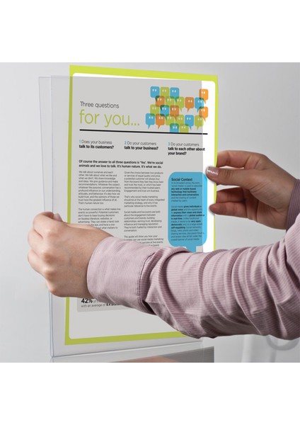 Pet Cep U Tipi Broşürlük Menü Belge Tutucu