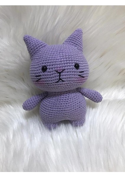 Oyuncak Park Mor Miniş Pisi Uyku Arkadaşı Amigurumi Organik Oyuncak