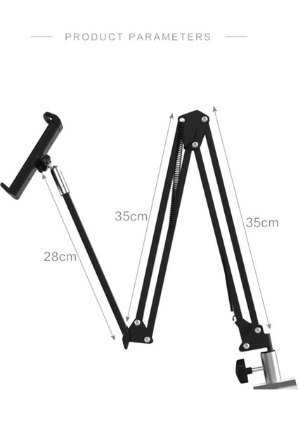 Yatak Masa Montaj Için Ayarlanabilir Tablet Tutucu 360 ° iPhone iPad Kol Standı Için 360 ° Dönme Cep Telefonu Braketi | Telefon Tutucular ve duruş