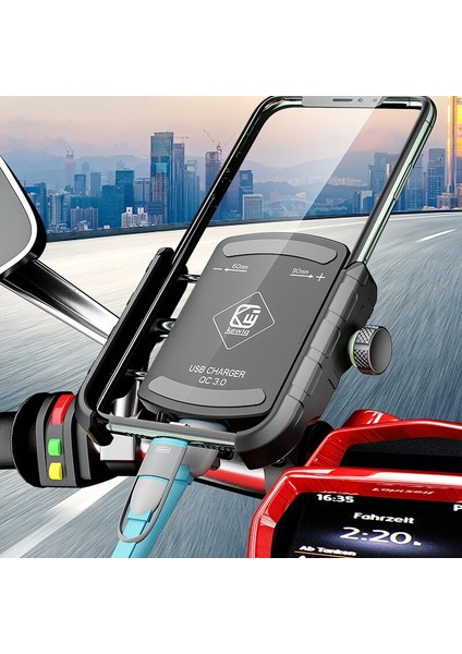 Motosiklet Telefon Tutucu ile Qc 3.0 USB Şarj Için iPhone 12 Mini Pro Samsung Motosiklet Gps Standı Braketi Cep Telefonu Mount | Telefon Tutucular ve duruş (Yurt Dışından) modelleri