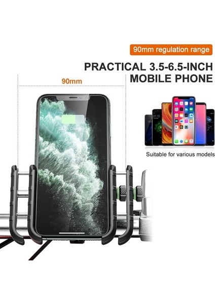 Motosiklet Telefon Tutucu ile Qc 3.0 USB Şarj Için iPhone 12 Mini Pro Samsung Motosiklet Gps Standı Braketi Cep Telefonu Mount | Telefon Tutucular ve duruş (Yurt Dışından) fırsatları