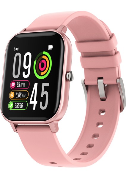 Akıllı Izle Sıcaklık Depolama Tam Dokunmatik Spor Izci Kalp Hızı Monitörü Kadınlar Mensmart Saatler (Pembe) (Yurt Dışından)