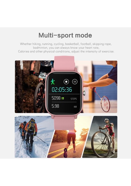 Akıllı Izle Sıcaklık Depolama Tam Dokunmatik Spor Izci Kalp Hızı Monitörü Kadınlar Mensmart Saatler (Pembe) (Yurt Dışından) fırsatları