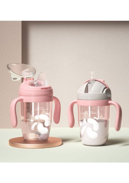 Bebek Besleme Şişesi Yenidoğan Süt Şişeleri Çocuklar Su Kupası ile Sling Karikatür Taşınabilir Sızdırmaz 3in1 Çocuk Drinker Bardaklar | Kupalar (Pembe) fırsatları