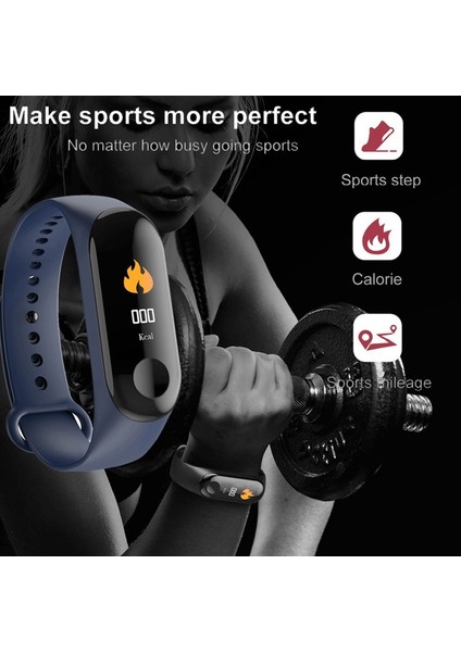Spor Bileklik Spor Izci Mesajları Hatırlatma Akıllı Bilezik Renkli Ekran Erkekler Kadınlar Için Akıllı Bant | Akıllı Saatler (Kırmızı)