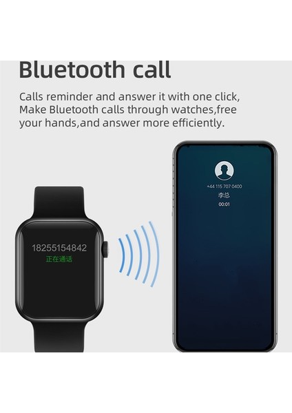 Bluetooth Çağrı Akıllı Izle Kadınlar Spor Izci Kalp Hızı Tam Dokunmatik Akıllı Izle Erkekler Spor Akıllı Saatler (Siyah)