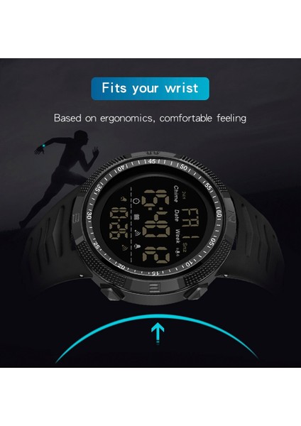 Yeni Su Geçirmez Erkekler Izle Moda Çok Fonksiyonlu Aydınlık Dijital Saatler Açık Havada Spor Öğrenci Saatler 6014 | Dijital Saatler (Siyah)