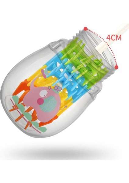Sevimli 270ML Çocuk Yenidoğan Hasır Kupası ile Çift Kollu Bebek Besleme Öğrenme Içme Şişe Çocuk Su Sippy Bardaklar | Kupalar (Pembe)(Yurt Dışından)