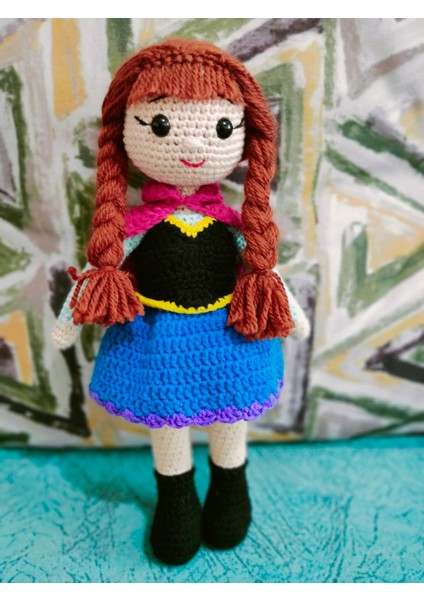 Frozen Anna Bebek Amigurumi Organik Oyuncak