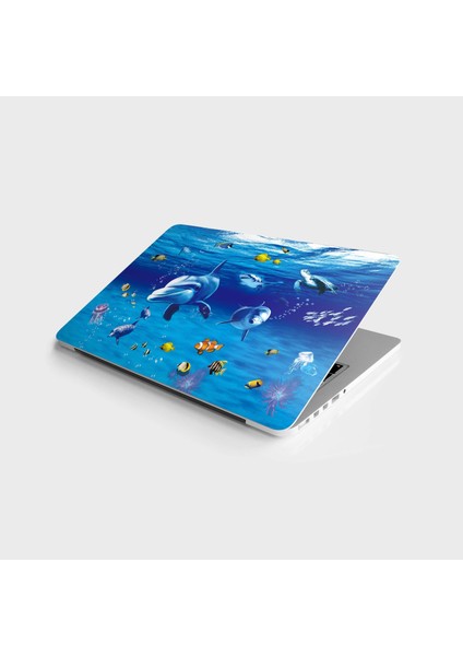 Laptop Sticker Bilgisayar Notebook Pc Kaplama Etiketi Sualtı Dünyası Yunus