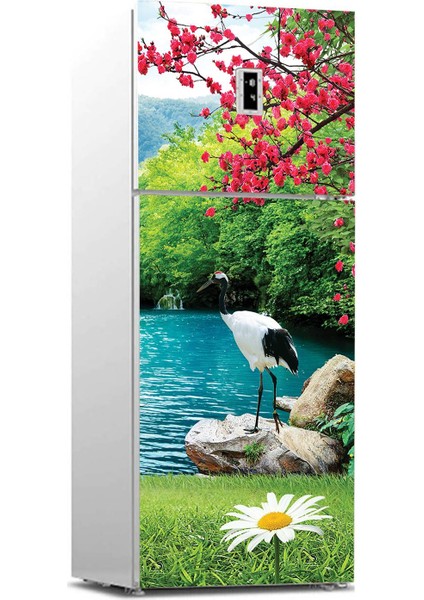 Buzdolabı Sticker Kaplama Dolap Kaplama Etiketi Papatya Kuğu