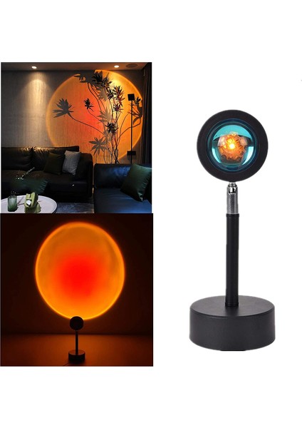 Putowut Günbatımı Kırmızı Gökkuşağı Projeksiyon Lambası 180 Derece Rotasyon LED Işık Modern Kat Standı Gece Lambası Projektör Romantik Mood USB C Oluştur (Yurt Dışından)