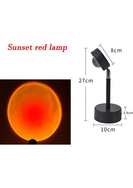 Putowut Günbatımı Kırmızı Gökkuşağı Projeksiyon Lambası 180 Derece Rotasyon LED Işık Modern Kat Standı Gece Lambası Projektör Romantik Mood USB C Oluştur (Yurt Dışından)