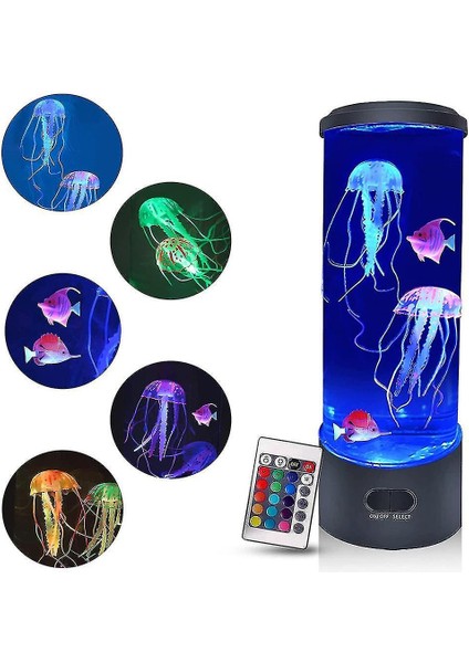 USB'li LED Işıklı Denizanası Gece Lambası - Şeffaf (Yurt Dışından)