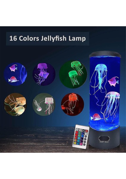 USB'li LED Işıklı Denizanası Gece Lambası - Şeffaf (Yurt Dışından)