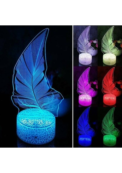 7 Renk Lambası USB Gece Işık LED 3D Uzaktan Kumanda Çocuklar Hediye Masaüstü Dekor Au (Yurt Dışından)