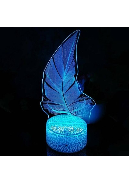 7 Renk Lambası USB Gece Işık LED 3D Uzaktan Kumanda Çocuklar Hediye Masaüstü Dekor Au (Yurt Dışından)
