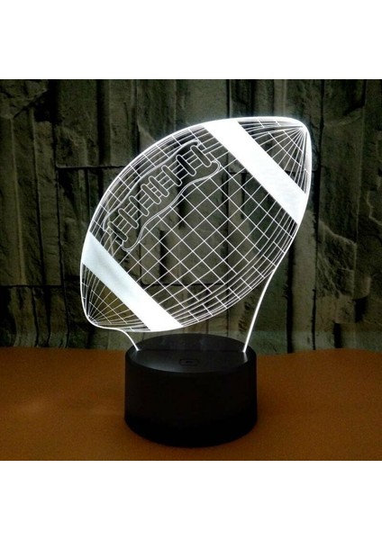 3D LED Gece Işık Futbol Desen 7 Renk Değişimi LED Masa Masası Lambası Boys Hediye (Yurt Dışından)