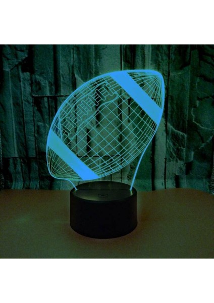 3D LED Gece Işık Futbol Desen 7 Renk Değişimi LED Masa Masası Lambası Boys Hediye (Yurt Dışından)