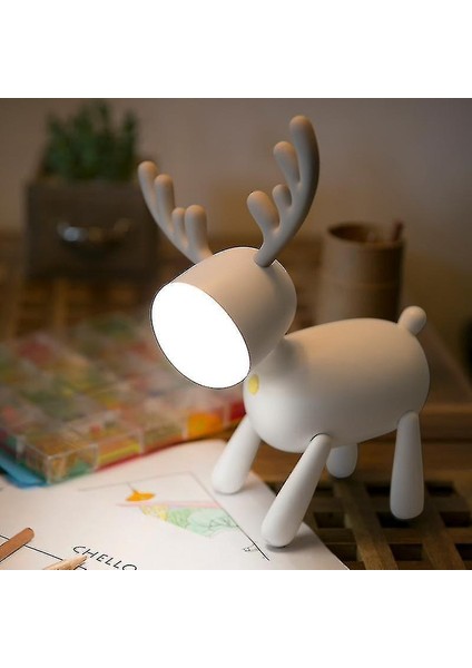 Gece Işıkları Ortam Aydınlatma Elk LED Masa Lambası Nightst Okuma Lambası Ayarlanabilir Işıklar (Yurt Dışından)