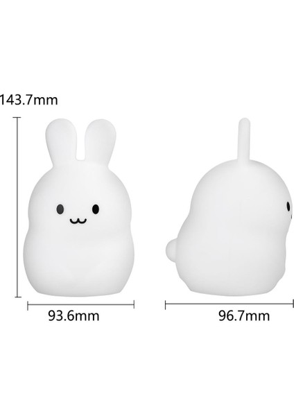 Tavşan LED Gece Işık Dokunmatik Sensör Karikatür Silikon Bunny Masa Lambası Yatak Odası Başucu Lambası Çocuk Çocuklar İçin Bebek Hediye | LED Gece Işıkları (Yurt Dışından)