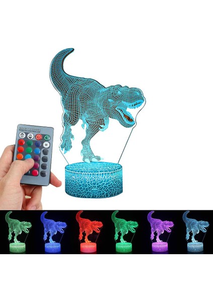 Dinozor Erkek Oyuncak Hediyeler, Oda Dekor ve İçin 3D Illusion Lamba Hediyelerkreş (Stil2) (Yurt Dışından)