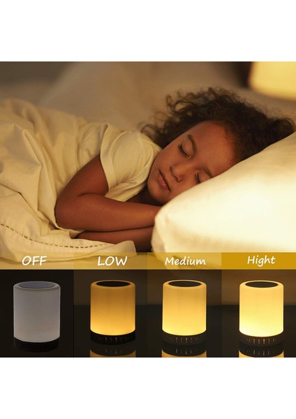 Gece Lambası ile Bluetooth Hoparlör, LED Renk Değiştirme Rgb Lambası (Beyaz) (Yurt Dışından)