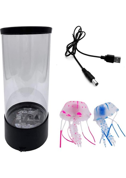 Akvaryum Tankı Gece Lambası USB Denizanası Lav Lambası Renk Değiştirme ile (Yurt Dışından)