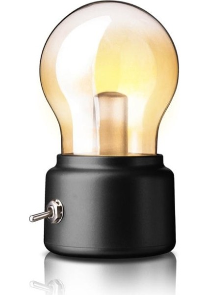 Vintage LED Ampul Gece Lambası Retro USB 5 V Şarj Edilebilir Pil Mood Armatür Yazma Masası Masa Işıkları Taşınabilir Başucu | LED Gece Işıkları (Yurt Dışından)