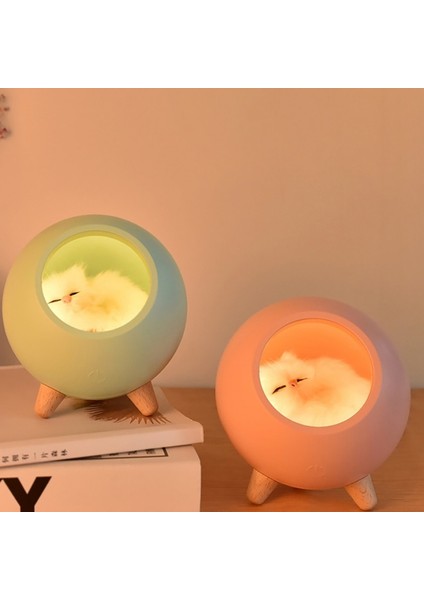 1 Adet Kedi Evi Gece Lambası Masa Işık Yatak Odası Uyku Lambası USB Şarj ile Benzersiz Sevgililer Günü Noel Hediyesi | LED Masa Lambaları (Yurt Dışından)