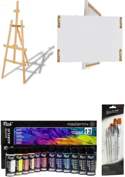 35X50 Master-Mix Akrilik Set 12’li 60 Cc-Keep 6'lı Fırça Şöval