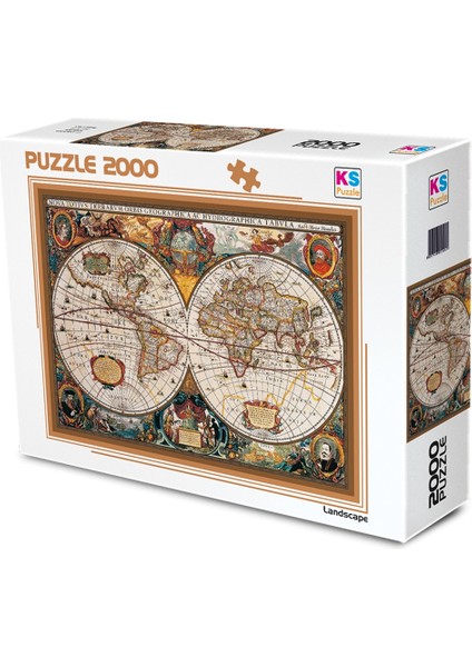 Ks 17TH Centruy World Map 2000 Parça Puzzle