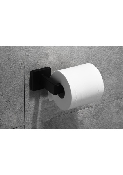 Paslanmaz Çelik Tuvalet Kağıdı Tutucu Banyo Duvara Montaj Wc Kağıt Telefon Tutucu Raf Havlu Rulo Raf Aksesuarları | Kağıt Tutucular (Siyah) (Yurt Dışından)